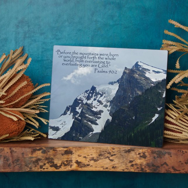 Psalms 90:2 Rocky Mountains Inspirational Plaque (Side)