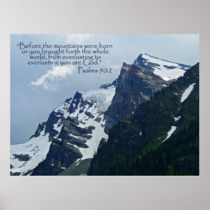 Psalms 90:2 Rocky Mountains Inspirational Poster