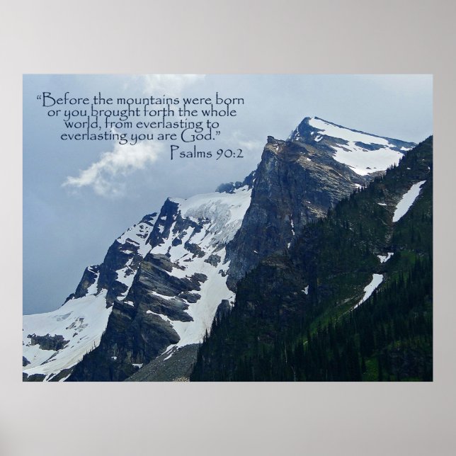 Psalms 90:2 Rocky Mountains Inspirational Poster (Front)