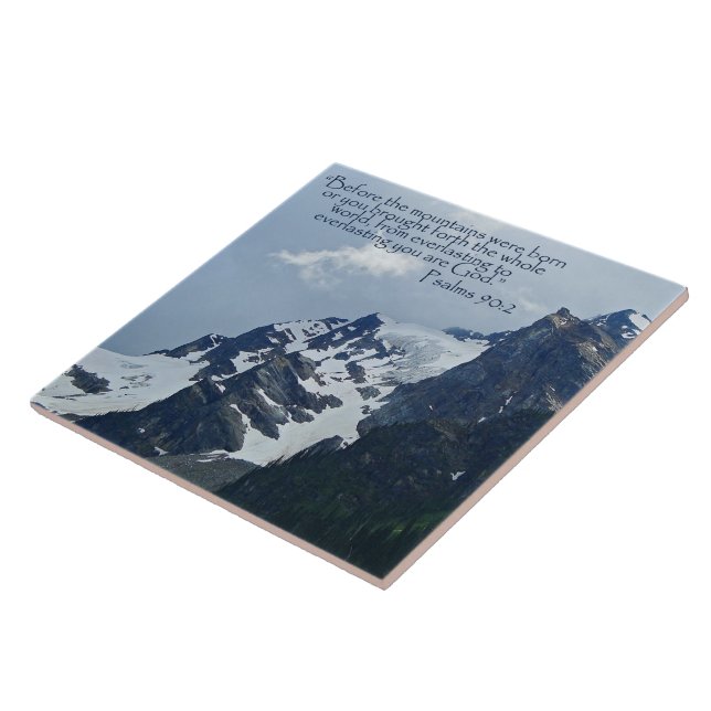 Psalms 90:2 Rocky Mountains Inspirational Tile (Side)