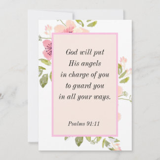 Psalms 91:11 Bible Verse About Protection Card