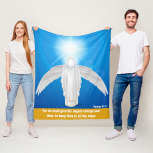 Psalms 91:11 - Faith Fleece Blanket, 50"x60"