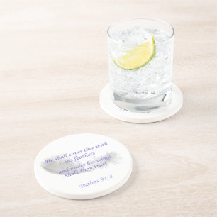 Psalms 91:4 He shall cover thee with his feathers Coaster