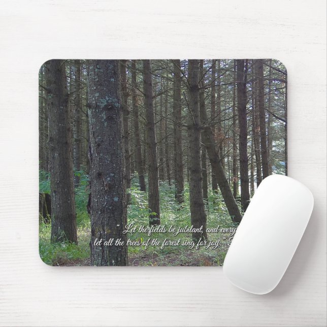 Psalms 96:12 Inspirational Mouse Mat (With Mouse)