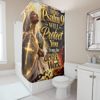 Psalms 9 shower curtain