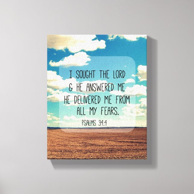 Psalms Bible Verse Canvas Print (Front)