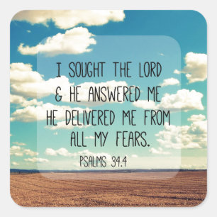Psalms Bible Verse Square Sticker