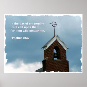 Psalms Bible Verse Steeple Christian Poster