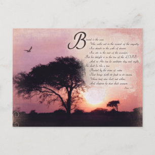Psalms Encouragement Inspirational Bible Verse Postcard