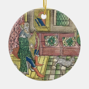 Psalms: frontispiece showing King David playing th Ceramic Tree Decoration