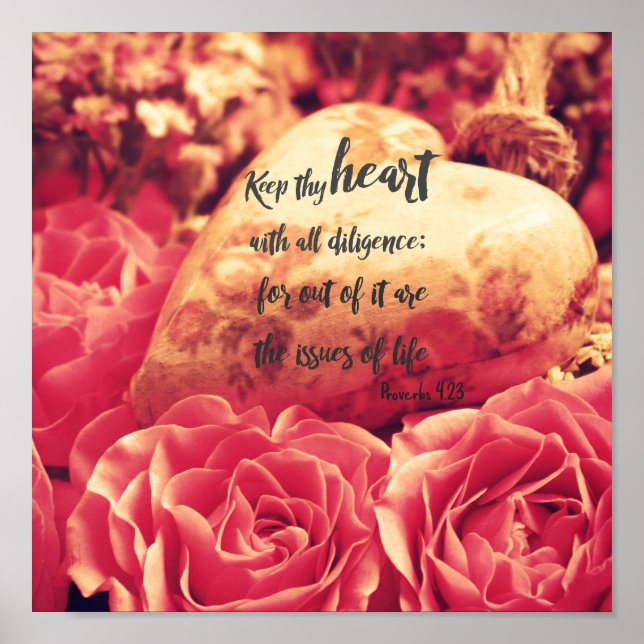 Psalms Heart Bible Verse Poster (Front)