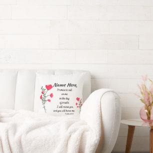 Psalms Scripture Cotton Throw Pillow