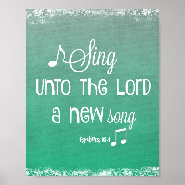 Psalms Sing Bible Verse Poster (Front)