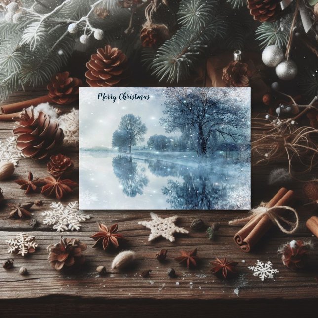 Psalms Verse Winter Wonderland Woodlands Christmas Holiday Card (Creator Uploaded)