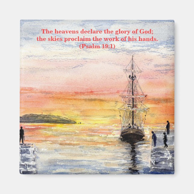 'Psalms & Watercolours' Magnet (Front)