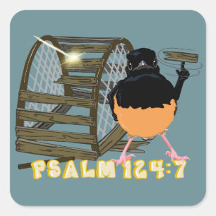 Psalms—White Rumped Shama Square Sticker