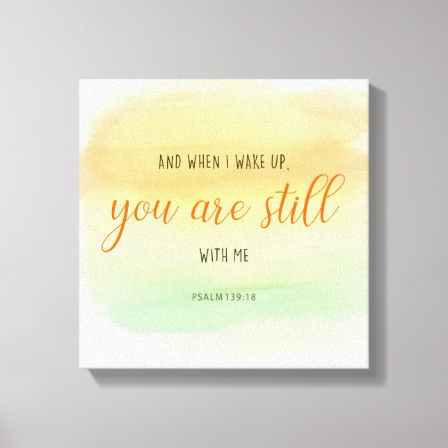 psalms you are still with me christian watercolor canvas print (Front)