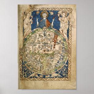 Psalter World Map (13th century)  Poster