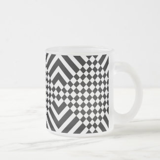 pseudo chessboard frosted glass coffee mug