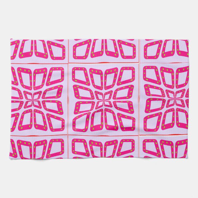 PSG Dots Pinched Tiles. Tea Towel (Horizontal)