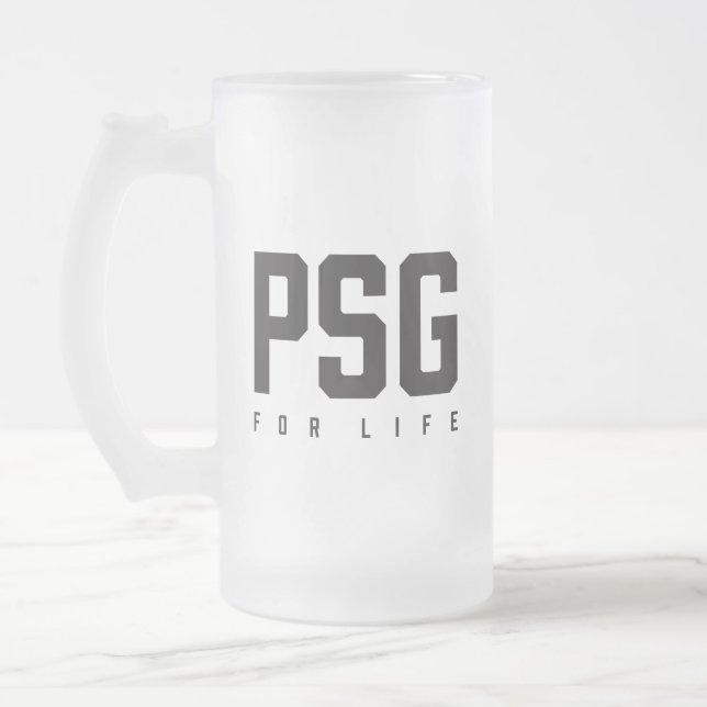 PSG For Life Frosted Glass Beer Mug (Left)