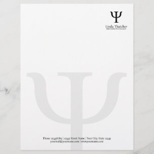 Psi symbol professional psychologist letterhead