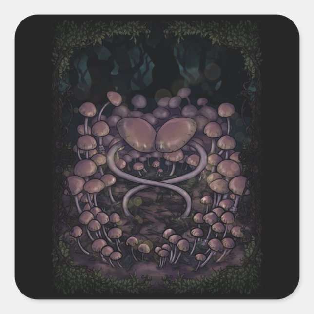 Psilocybe Allenii Square Sticker (Front)