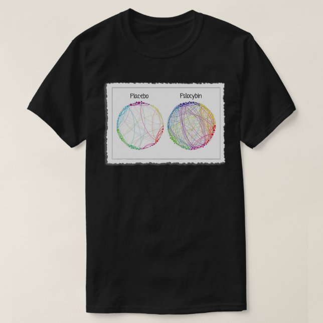 Psilocybin Brain Scan Image Psychedelic Science  T-Shirt (Design Front)