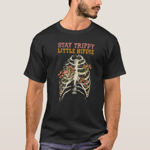 Psilocybin Mushrooms Skull Chest Stay Trippy Littl T-Shirt