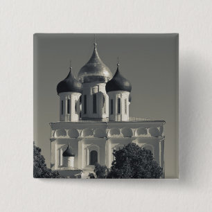 Pskov Kremlin and Trinity Cathedral 15 Cm Square Badge
