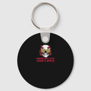 PSL Pumpkin Spice Latte Season Autumn Skull Key Ring