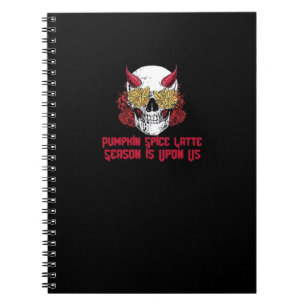 PSL Pumpkin Spice Latte Season Autumn Skull  Notebook