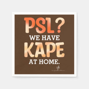 PSL vs. Kape Filipino Autumn Coffee Humour Napkin