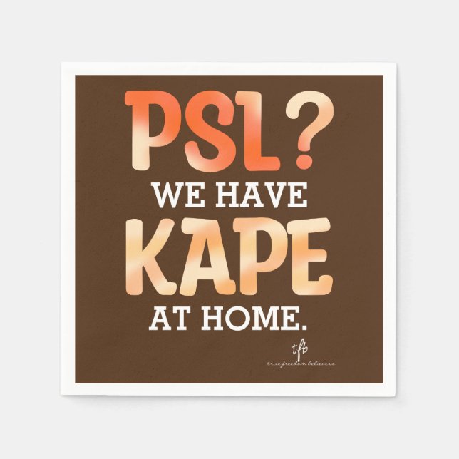 PSL vs. Kape Filipino Autumn Coffee Humour Napkin (Front)