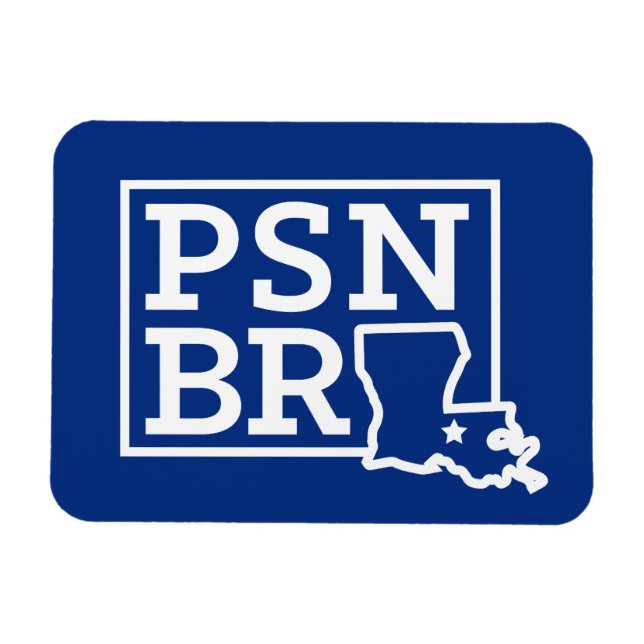 PSN BR White on Blue State Magnet (Horizontal)