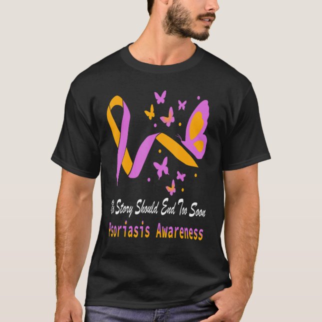 Psoriasis Awareness Butterfly Support Lavender & O T-Shirt (Front)