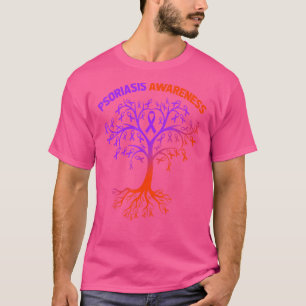 Psoriasis Awareness Lavender And Orange Ribbon For T-Shirt