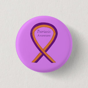 Psoriasis Awareness Ribbon Custom Art Pin Buttons