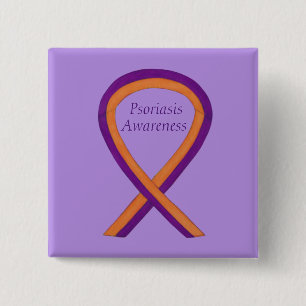 Psoriasis Awareness Ribbon Custom Pin Button