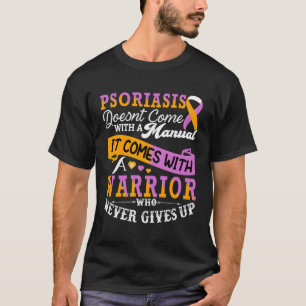 Psoriasis Awareness Warrior Support Lavender Orang T-Shirt