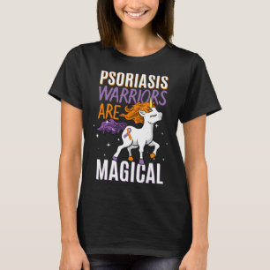 Psoriasis Warrior Magical Unicorn Orange And Laven T-Shirt