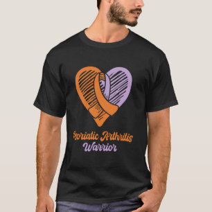 Psoriatic Arthritis Warrior Ribbon Heart T-Shirt