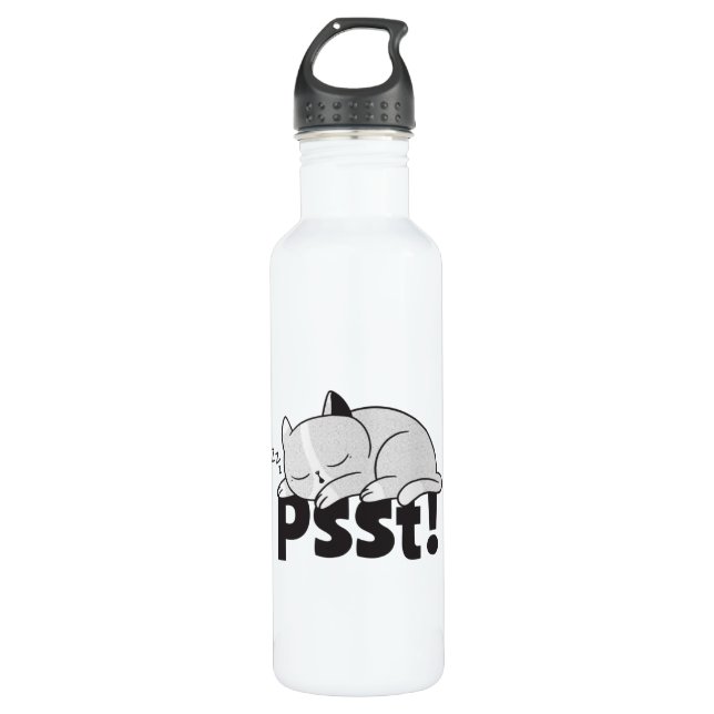 Psst Lazy cat is sleeping 710 Ml Water Bottle (Front)