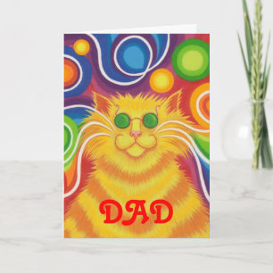 Psy-cat-delic 'Dad' 'groovy birthday' card