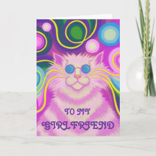 Psy-cat-delic 'Girlfriend' 'groovy birthday' card