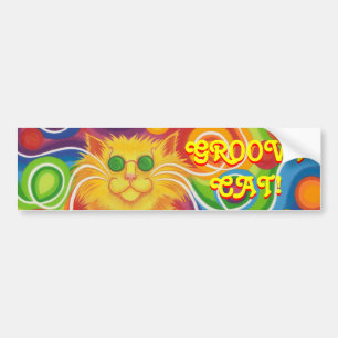 Psy-cat-delic 'Groovy Cat' bumper sticker