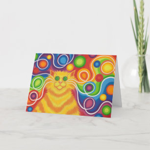Psy-cat-delic 'Happy Birthday' greetings card