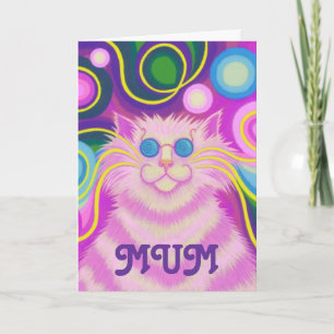 Psy-cat-delic 'MUM' 'groovy birthday' card