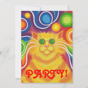 Psy-cat-delic party invitation vertical