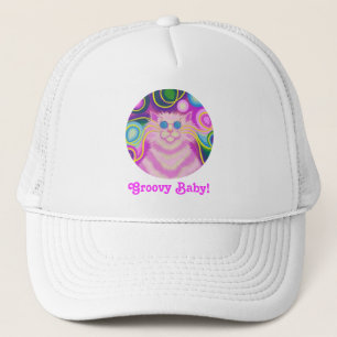 Psy-cat-delic Pink 'Groovy Baby!' trucker hat